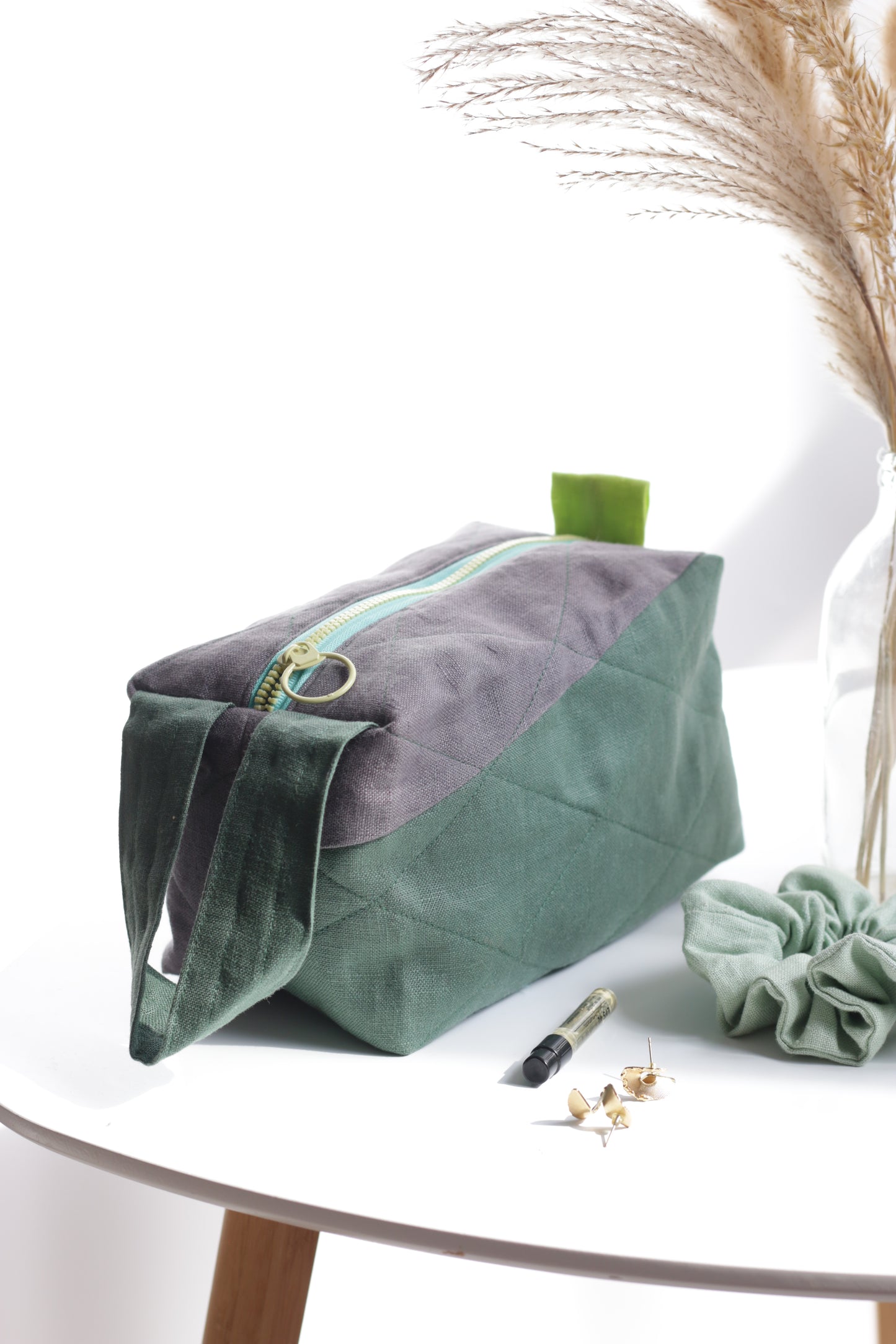 Dark Forest | Linen Quilted Pouch
