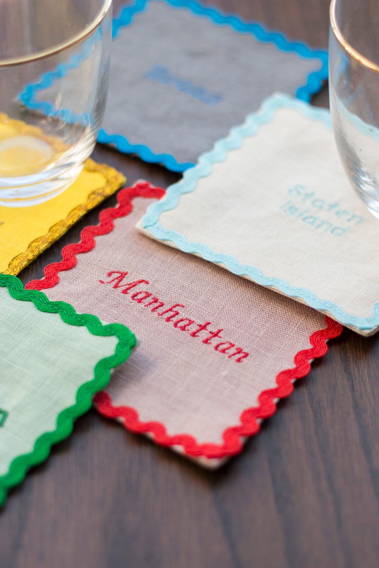 New York Borough's Linen Coasters
