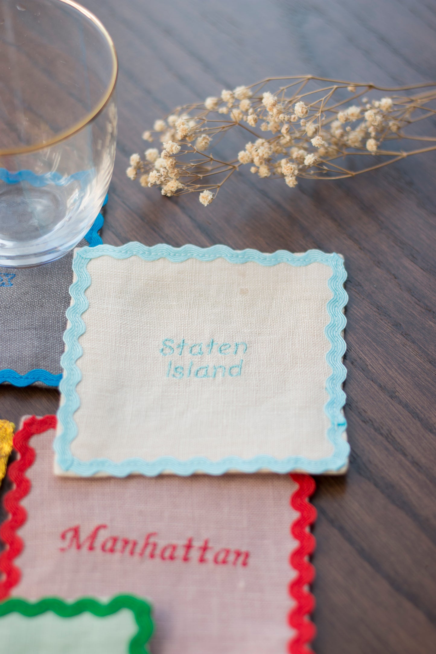 New York Borough's Linen Coasters