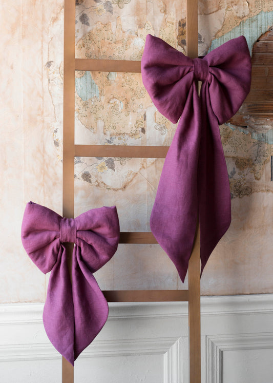 Giant Linen Bow Cherry