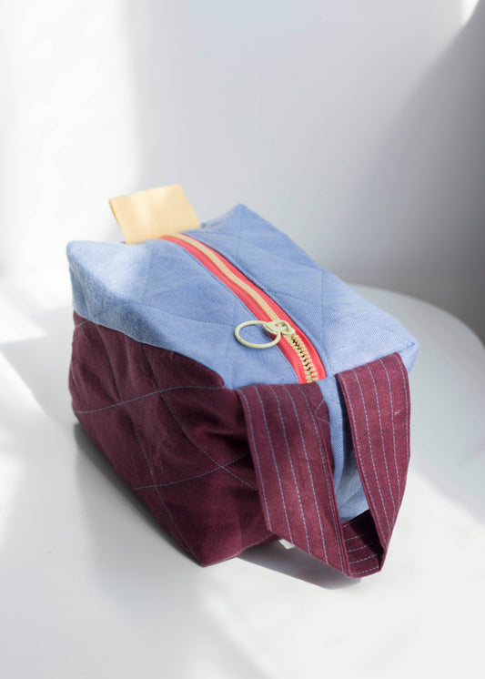 Lavender Cherry | Linen Quilted Pouch