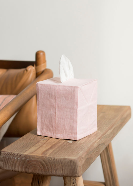 Pink Lemonade Linen Tissue Box Cover