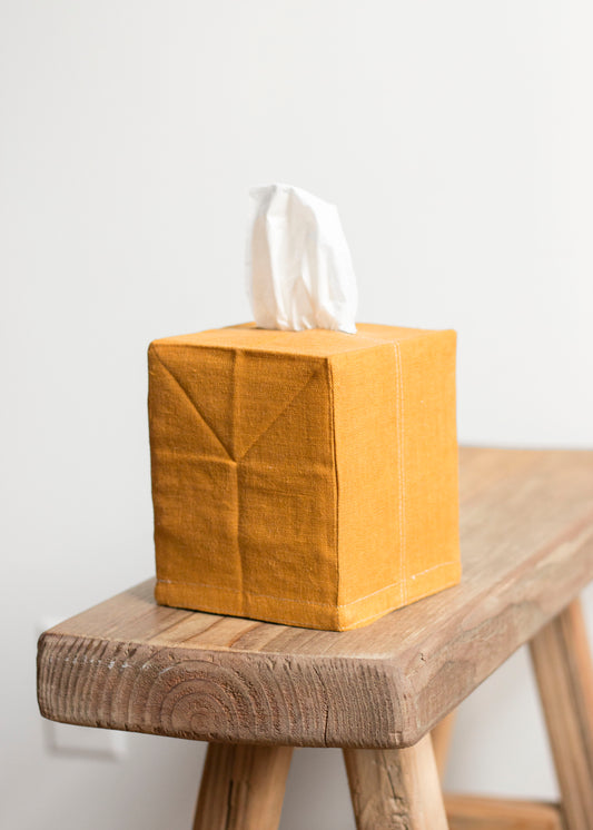 Sand Linen Tissue Box Cover