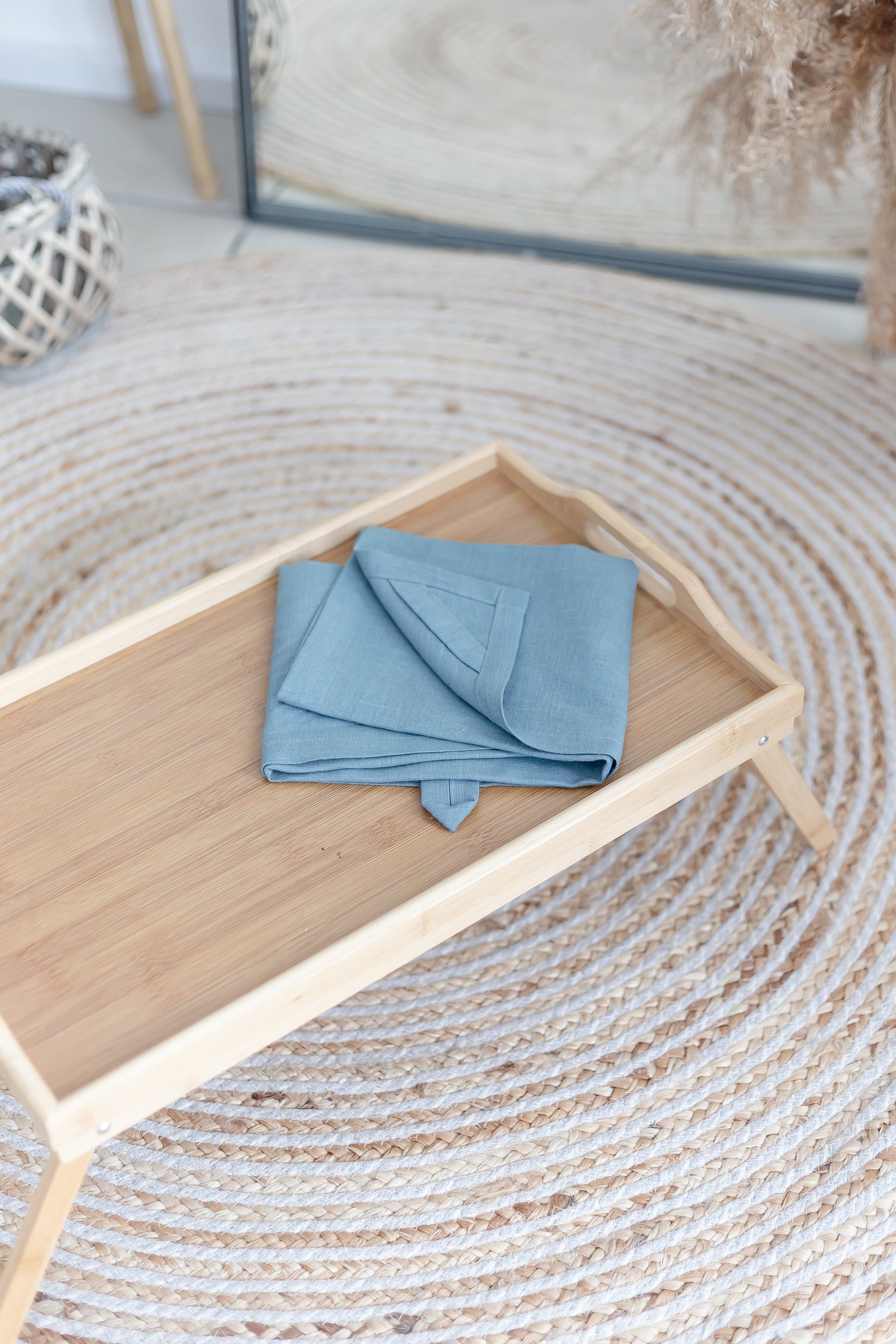 Blue Grey Linen Kitchen Towel – March6teen